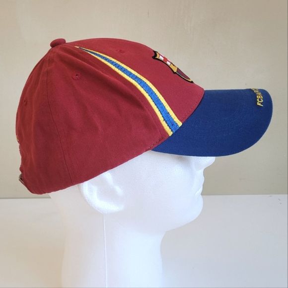 FCB Barcelona Soccer Baseball Cap Hat Cotton Red Blue Adjustable - Picture 3 of 9